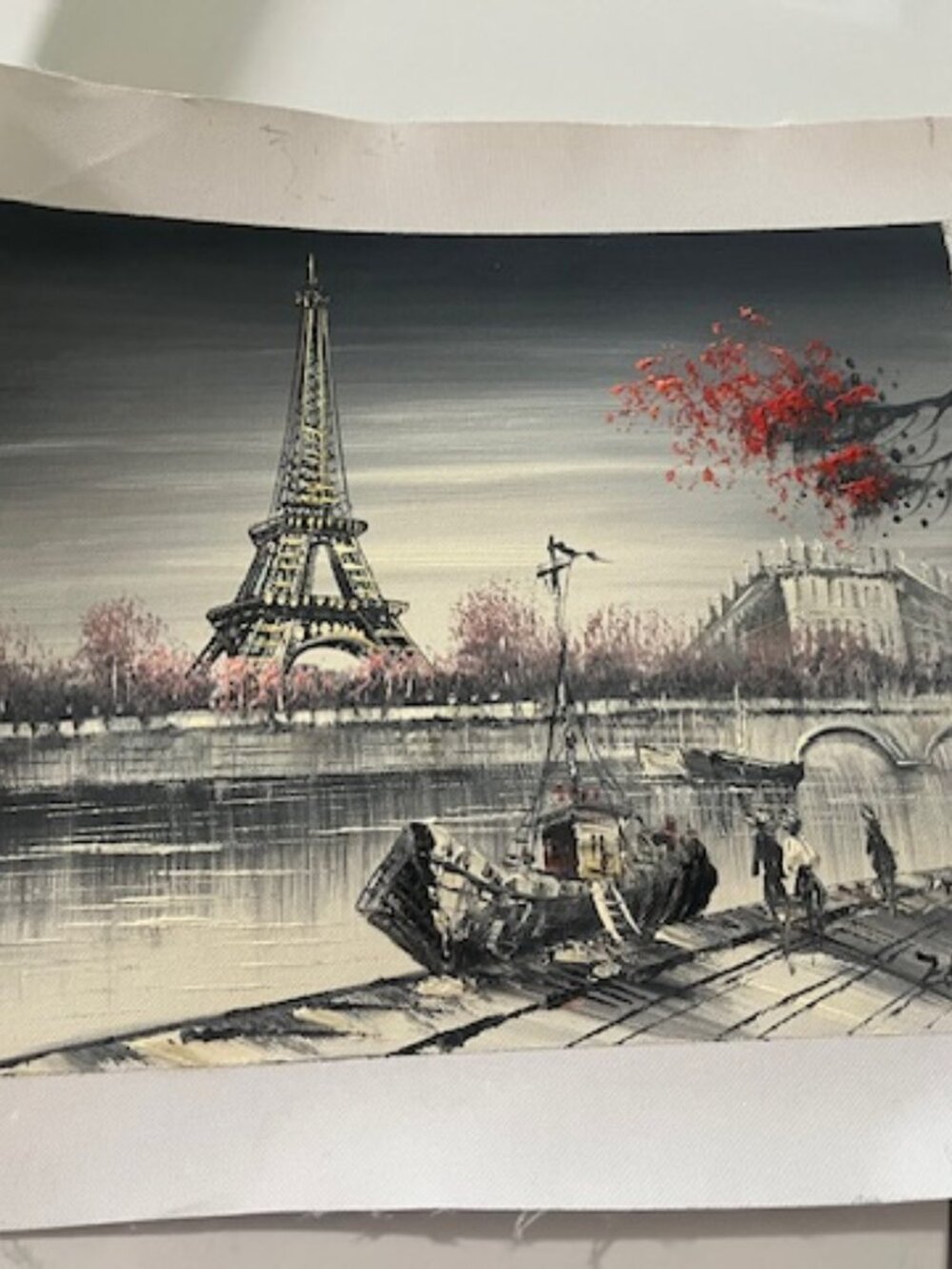 Pretty Paris Painted Wall Canvas - Approx. 18"x12"